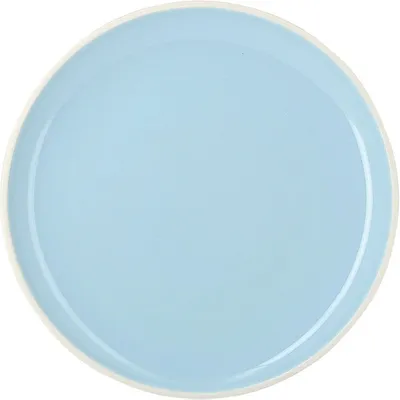 Тарелка «Колор лаб» фарфор D=200,H=25мм голуб.,белый
