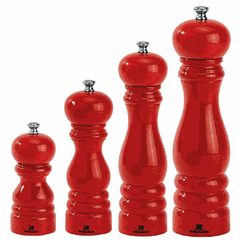 Pepper mill met. fur. metal,wood ,H=18cm red