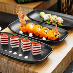 Блюдо «Клаб» прямоугольное керамика ,H=29,L=240,B=125мм черный, изображение 2