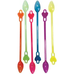 Cocktail stirrers “Spoon”[35pcs] polystyrene ,L=25cm multi-colored.