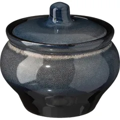 Baking pot “Pati”  porcelain  0.5 l , H = 11.5 cm  gray, blue