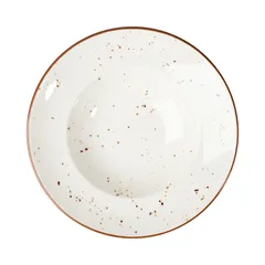 Тарелка для пасты «Париж» фарфор 400мл D=27см белый,коричнев.