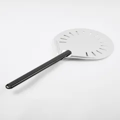 Лопата для пиццы поворотная перфорированная алюмин. D=30,L=70см металлич.,черный, изображение 2