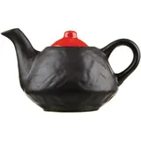 Чайник «Кармин» фактурный керамика 0,6л ,H=11,L=13см красный,черный