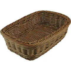 Rectangular wicker bread basket  polyrottan , H=60, L=185, B=130mm  brown.
