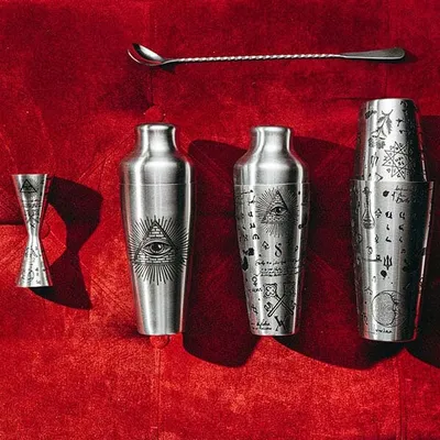 Джиггер «Афродит Алкеми» 30/60 мл с рисунком сталь нерж. D=60,H=125мм серебрист., изображение 2