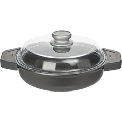 Кастрюля «Гранито» с крышкой (индукция) алюм.литой D=24,H=7см серый, изображение 2