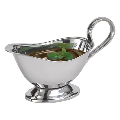 Соусник «Профи» с ручкой сталь нерж. 125мл ,H=90,L=160,B=75мм металлич., изображение 2