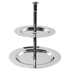 Этажерка 2 яруса  сталь нерж. D=11/15,H=17см металлич.