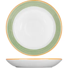 Saucer “Rio Green”  porcelain  D=150, H=16mm  white, green.