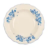 Тарелка глубокая «Фиори» для супа фарфор 450мл D=24,H=4см слон.кость,синий