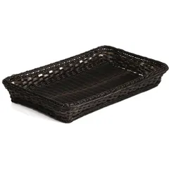 Wicker basket  polyprop. , H=65, L=530, B=325mm  dark brown.