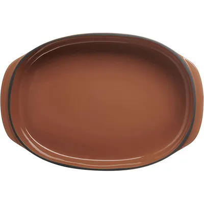 Блюдо «Карактэр» прямоугольное керамика ,L=34,B=25см коричнев., изображение 3