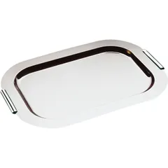 Rectangular tray “Fineness” with handles  stainless steel , L=70, B=48 cm  silver.