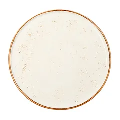 Тарелка «Крафт Вайт» с бортом фарфор D=254,H=13мм белый,коричнев.