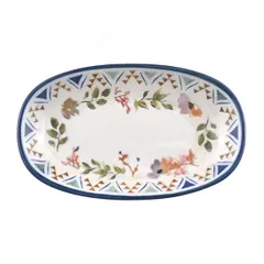 Блюдо сервировочное «Спринг» овальное фарфор ,L=150,B=85мм белый,разноцветн.