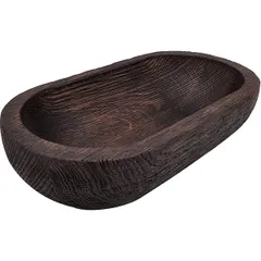 Salad bowl  oak , H=7, L=27, B=15cm  dark brown.