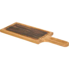 Доска для подачи с ручкой (обжиг) дуб ,H=2,L=49,B=18см св. дерево, изображение 3