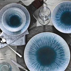 Тарелка «Нанокрем Блю» мелкая фарфор D=250,H=25мм голуб., изображение 3