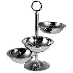 Этажерка 3 яруса D=14см для орешков сталь ,H=33,L=31см металлич.