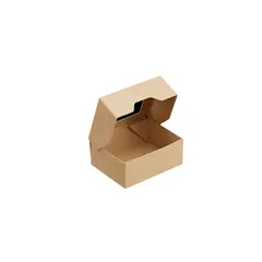 Контейнер бумажный OneBox с крышкой картон 350мл ,H=4,L=8,B=10см св.корич., изображение 3