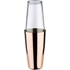 American shaker “Boston”  stainless steel, glass  0.7 l  D=9, H=30 cm  copper, clear.