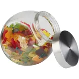 Емкость фуршетная для закусок с крышкой стекло,сталь нерж. 1л ,H=18,L=19,B=12,5см