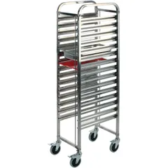 Trolley for trays and gastronorm containers 1/1.15 tiers  stainless steel , H=173.5, L=55, B=38.5 cm  silver.