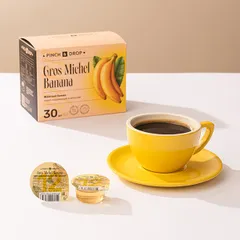 Сироп «Желтый Банан» ароматизированный порционный Pinch&Drop[30шт] картон 15мл ,H=12,L=15,5,B=10см, изображение 2