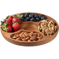 Менажница 5 секций овальных бук D=250,H=25мм св. дерево, изображение 3