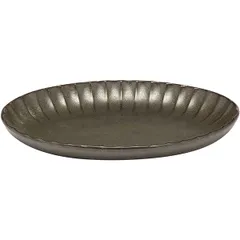 Салатник «Инку» овальный керамика ,H=27,L=220,B=154мм зелен.