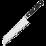 Нож японский шеф «Сантоку Гл.Люкс» сталь ,L=300/178,B=46мм черный,металлич.