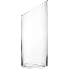 Vase for flowers, oblique cut “Cylinder”  glass  D=12, H=30cm  clear.