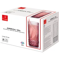 Хайбол (стакан) «Америка 20х» стекло 400мл D=68,H=158мм розов., изображение 3