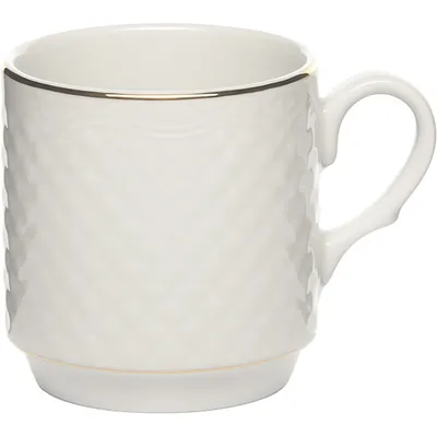 Кружка «Афродита» фарфор 300мл D=8,H=9,L=11см белый,золотой, Цвет: Белый