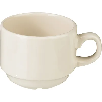 Чашка кофейная «Айвори» фарфор 100мл D=65,H=50,L=85мм слон.кость, изображение 3