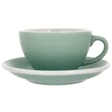 Кофейная пара «Эгг» фарфор 200мл D=95/145,H=55,L=115мм изумруд.