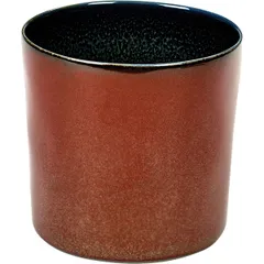 Salad bowl “Cylinder” ceramics 250ml D=75,H=75mm brown,blue