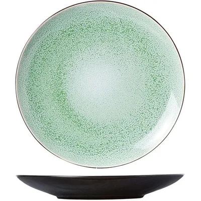 Тарелка мелкая керамика D=28см зелен.,черный