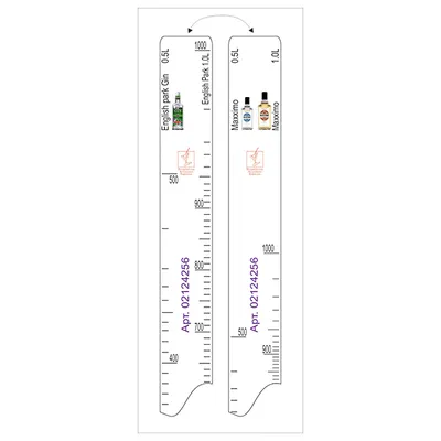 Линейка барная «Maxximo Сильвер» 0,5, 1 л, «Инглиш парк» 0,5, 1 л  пластик ,L=28,B=2см белый