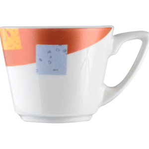 Чашка кофейная «Зен» фарфор 85мл D=60,H=50,L=85мм белый,оранжев.
