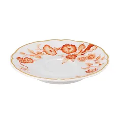 Блюдце «Флорентиус» для чашки LFLO032AC151010 фарфор D=12,H=2см белый,оранжев.