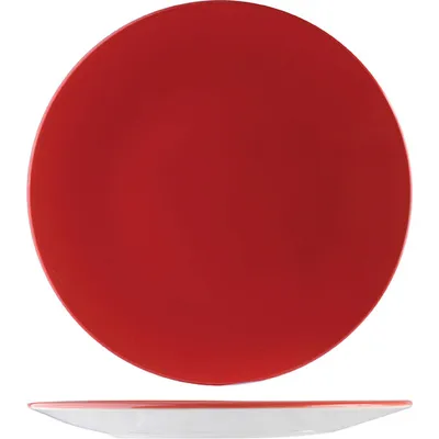 Тарелка «Фиренза Ред Контур» фарфор D=155,H=23мм красный,белый, Диаметр (мм): 155