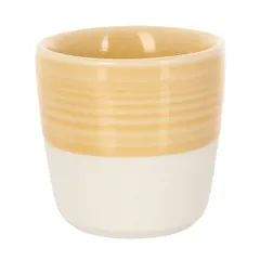 Стакан для горячих напитков фарфор 80мл D=6,H=6см желт.,белый