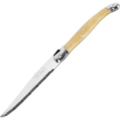 Нож для стейка сталь нерж.,пластик ,L=11/23см металлич.,белый