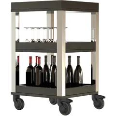 Тележка сервировочная 3 яруса для напитков мдф ,H=94,L=50,B=50см венге, изображение 4