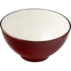 Salad bowl “Jasper”  porcelain  2.6 l  D=23.5, H=11.6 cm  white, red