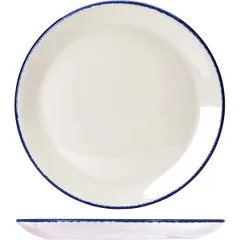 “Blue Dapple” pie plate  porcelain  D=153, H=12mm  white, blue