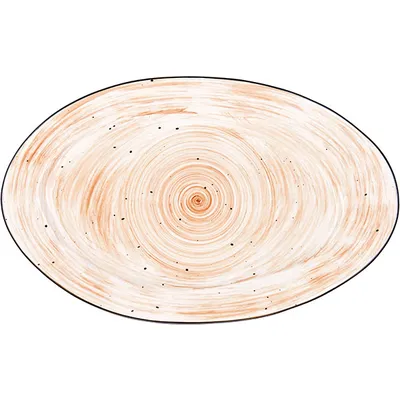Блюдо «Пастораль» овальное фарфор ,H=25,L=325,B=200мм оранжев., Цвет: Оранжевый