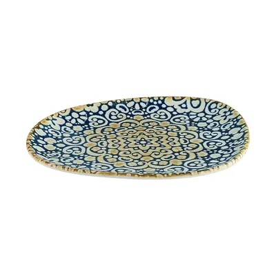 Тарелка «Альхамбра» асимметричная фарфор ,L=24см белый,синий, изображение 2